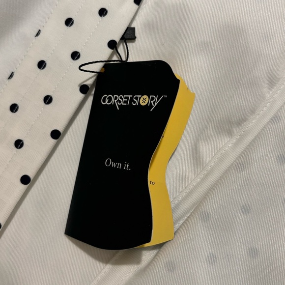 CORSET STORY Sz 20 UK Corset Polka Dot Ruffles Lace Up NEW WITH TAG - Picture 8 of 13